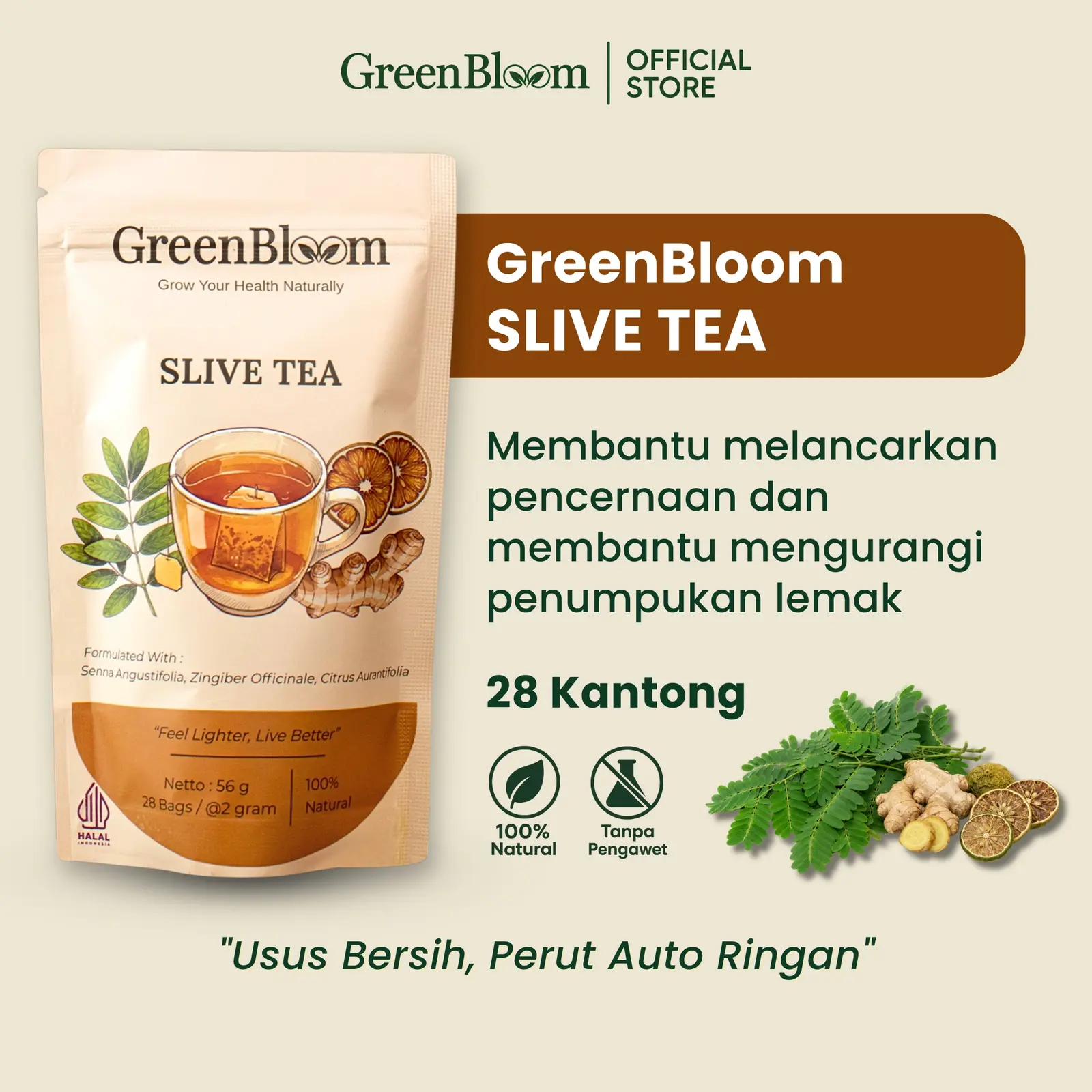 GreenBloom Slive Tea - 28 Kantong Teh