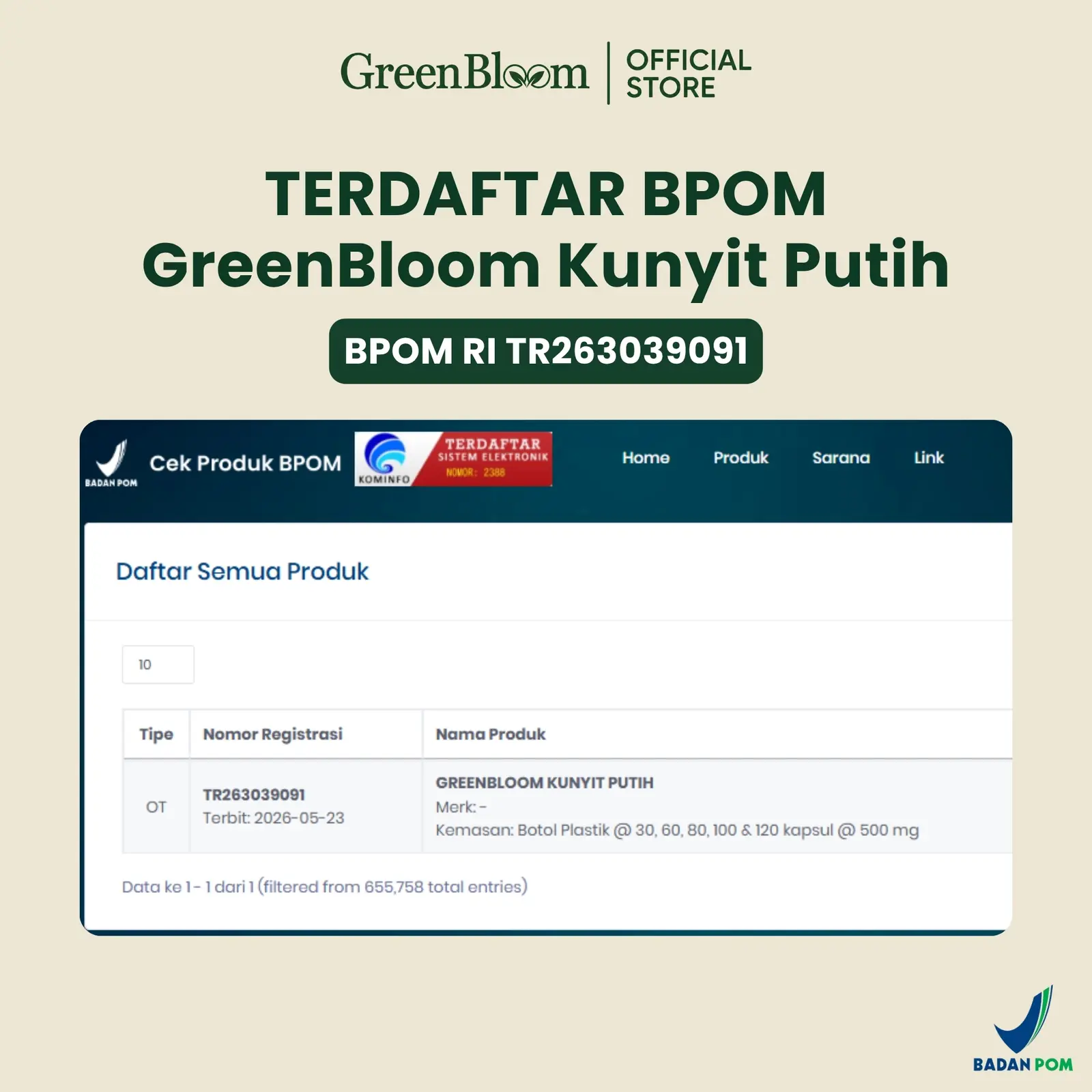 GreenBloom Kunyit Putih 80 Kapsul - Memelihara Kesehatan Pada Penderita Tumor & Benjolan โ foto 6