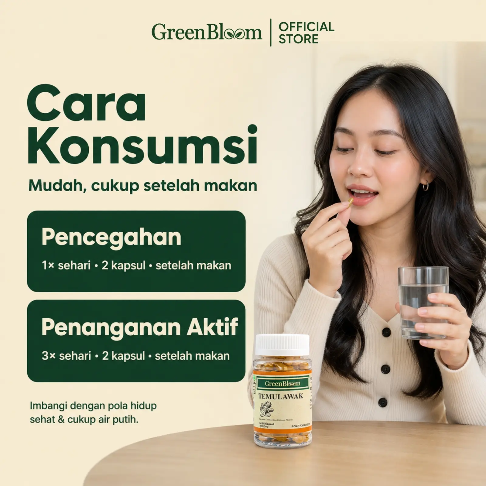 GreenBloom Temulawak 80 Kapsul - Fatty Liver Hati Berlemak Kesehatan Liver Detox Herbal BPOM โ foto 7