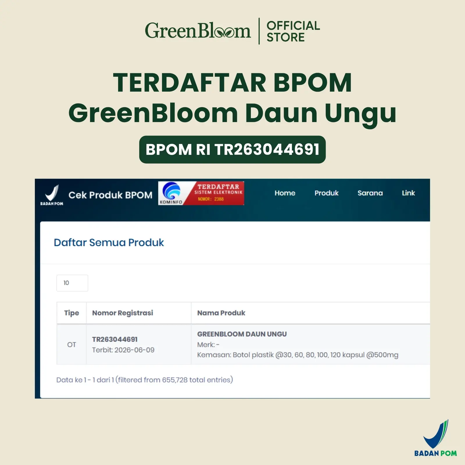 GreenBloom Daun Ungu 80 Kapsul - Wasir Ambeien Ambeyen BAB Berdarah Benjolan Herbal BPOM โ foto 6