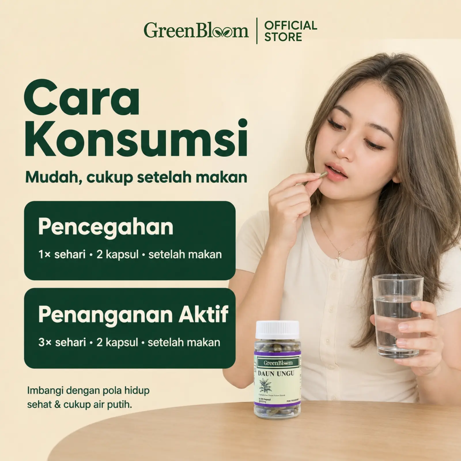 GreenBloom Daun Ungu Paket 2 Botol - Wasir Ambeien Sembelit BAB Berdarah Herbal BPOM โ foto 7