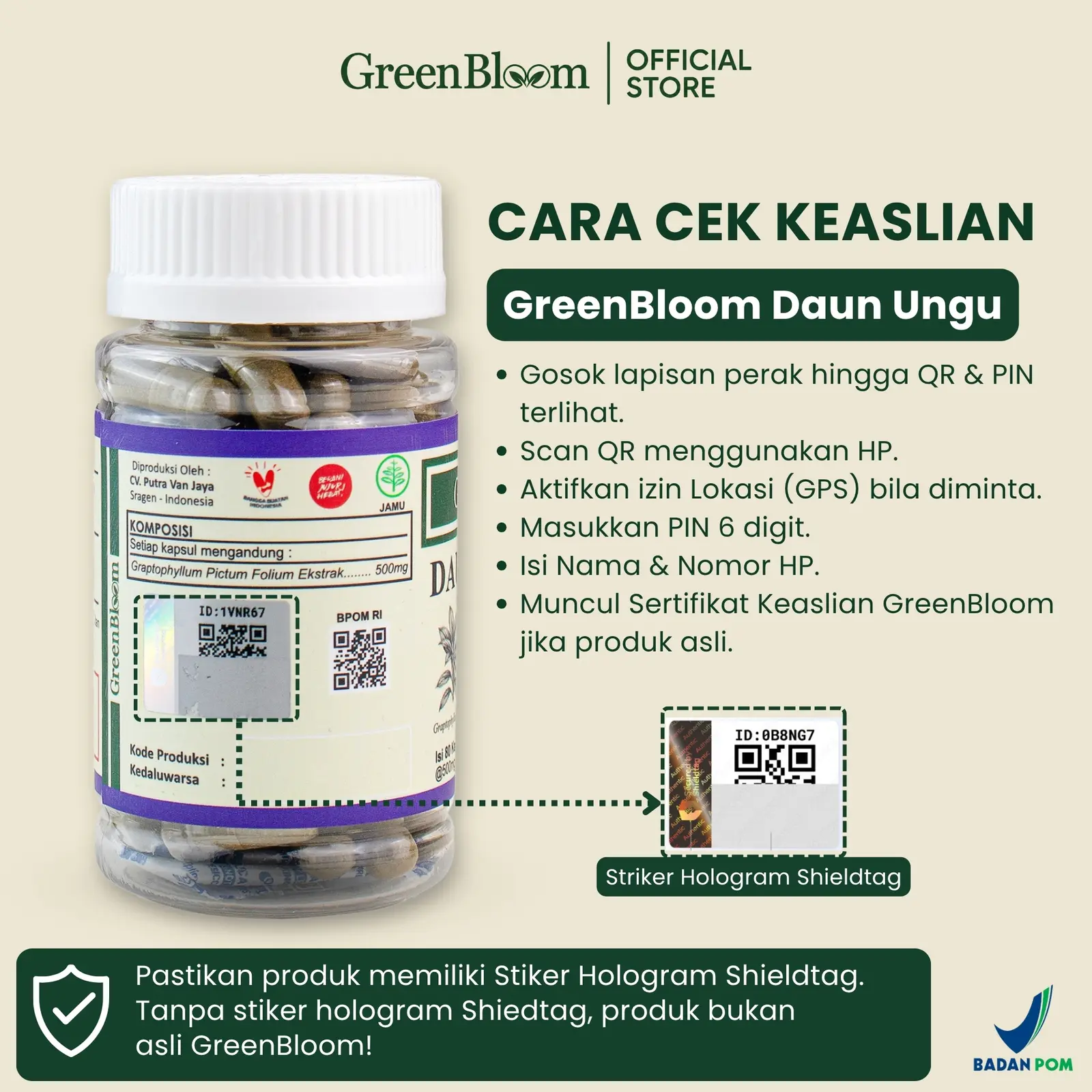 GreenBloom Daun Ungu Paket 2 Botol - Wasir Ambeien Sembelit BAB Berdarah Herbal BPOM โ foto 8