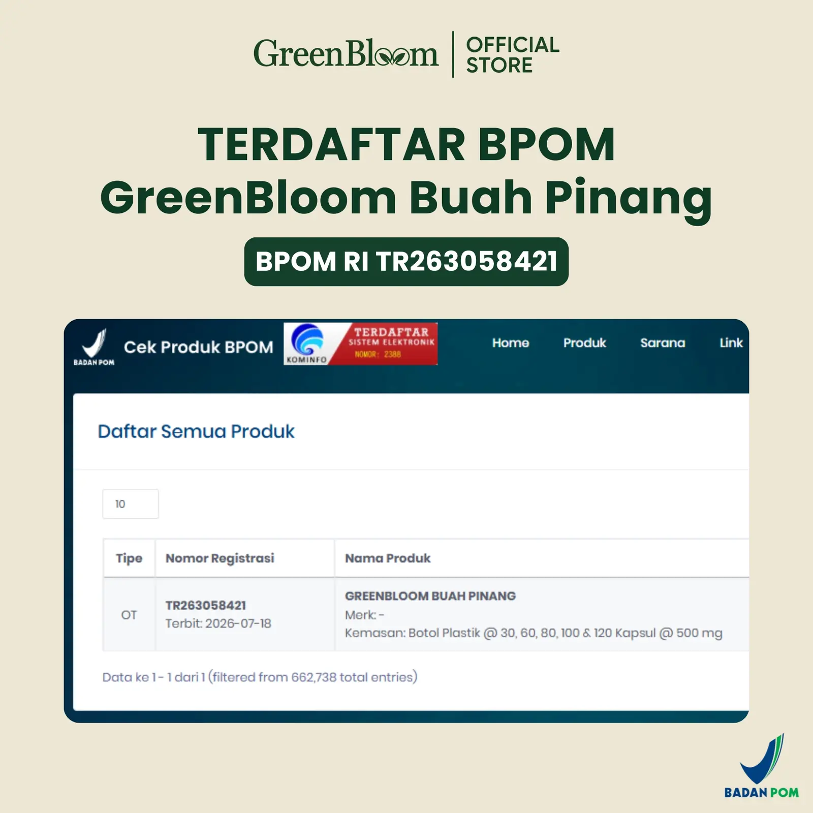 GreenBloom Buah Pinang 80 Kapsul - Stamina Pria Vitalitas Kejantanan Energi Kuat Herbal BPOM โ foto 6