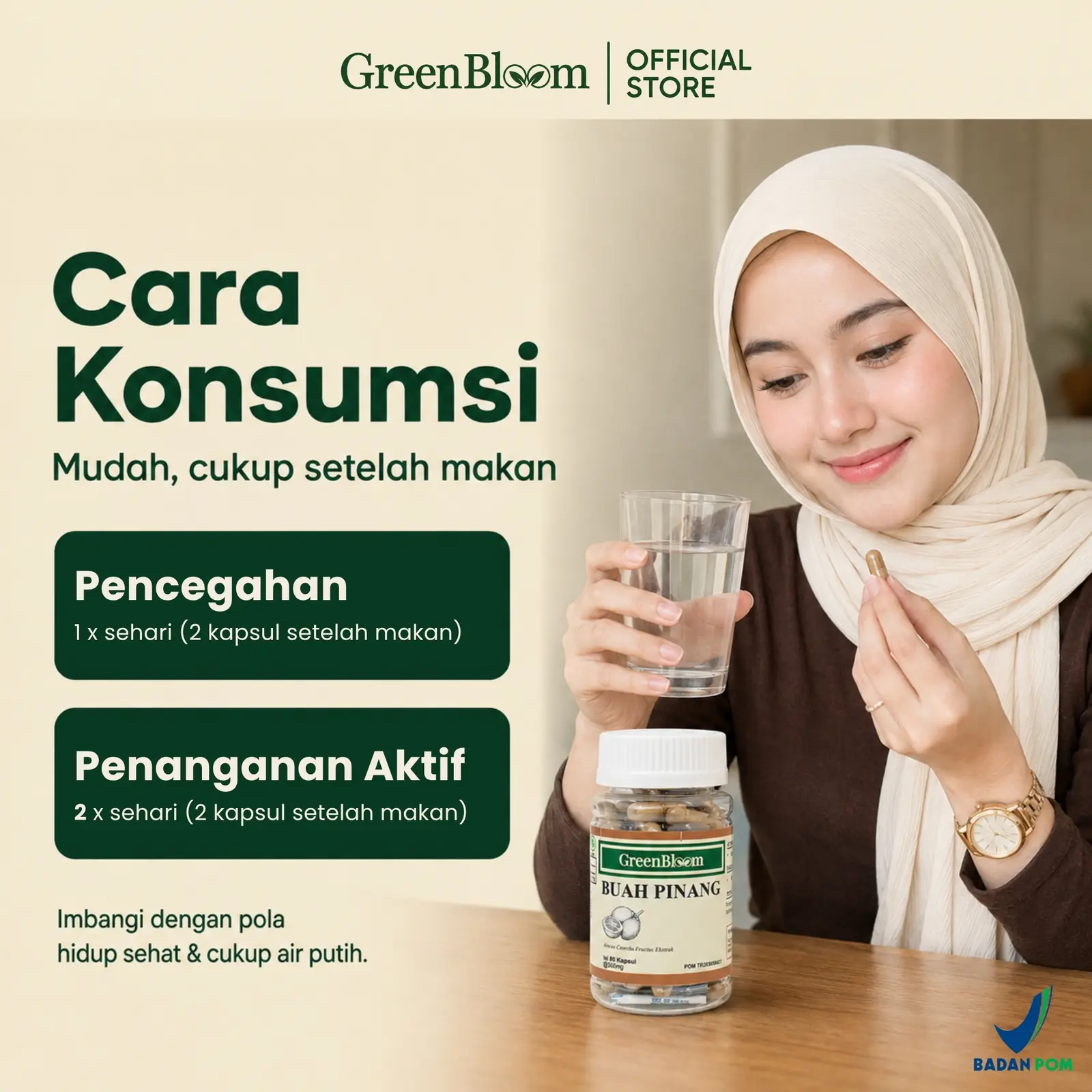 GreenBloom Buah Pinang 80 Kapsul - Stamina Pria Vitalitas Kejantanan Energi Kuat Herbal BPOM โ foto 7