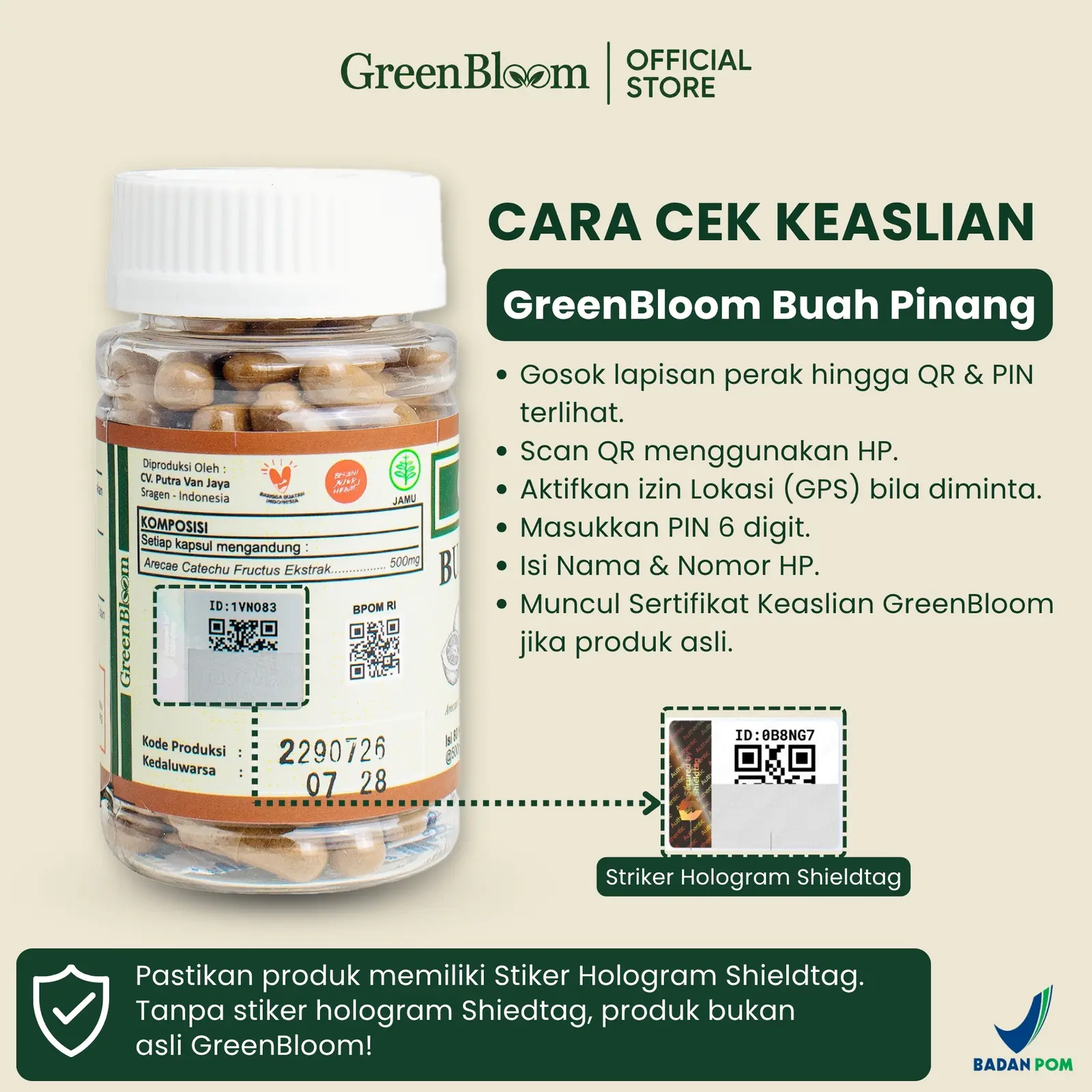 GreenBloom Buah Pinang 80 Kapsul - Stamina Pria Vitalitas Kejantanan Energi Kuat Herbal BPOM โ foto 8