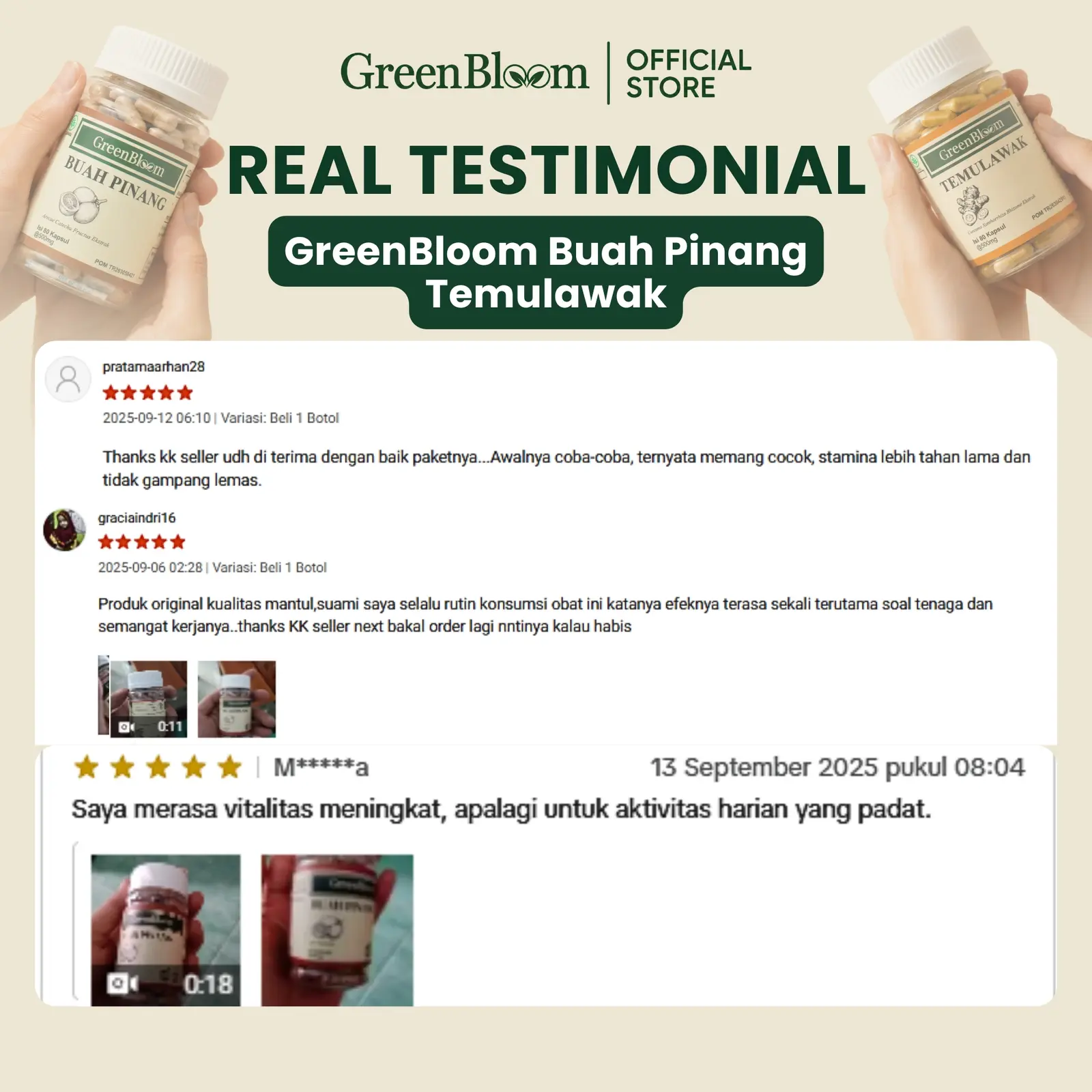 GreenBloom Stamina & Nafsu Makan - Buah Pinang + Temulawak | Vitalitas Pria & Kesehatan Liver @80 Kapsul โ foto 4
