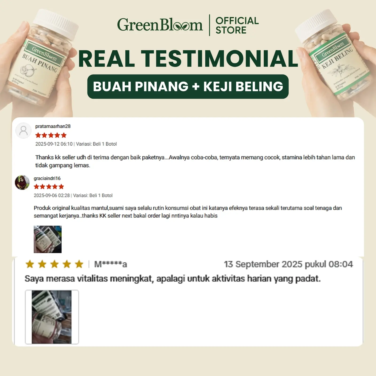 GreenBloom Paket Pria Sehat - Stamina Vitalitas Kejantanan Ginjal Batu Kencing Saluran Kemih Herbal BPOM @80 Kapsul โ foto 4