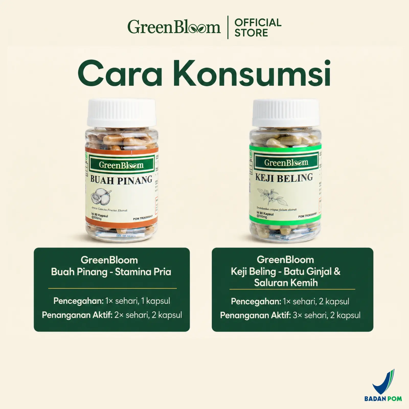 GreenBloom Paket Pria Sehat - Stamina Vitalitas Kejantanan Ginjal Batu Kencing Saluran Kemih Herbal BPOM @80 Kapsul โ foto 7