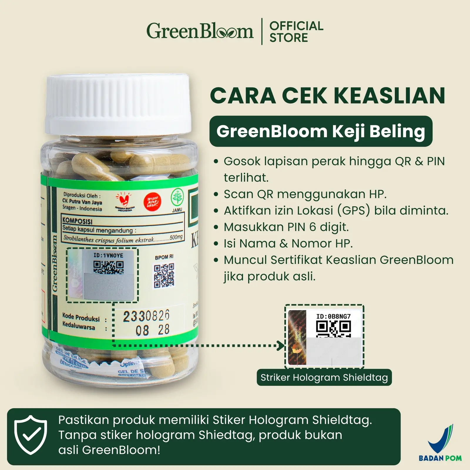 GreenBloom Keji Beling Paket 2 Botol - Batu Ginjal Gula Darah Saluran Kemih Herbal BPOM @80 Kapsul โ foto 8