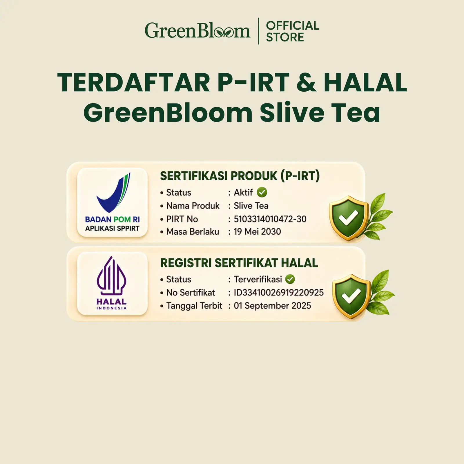 GreenBloom Slive Tea Paket 2 Pouch - Teh Diet Detox Pelangsing Buncit Pembakar Lemak Herbal Alami โ foto 7